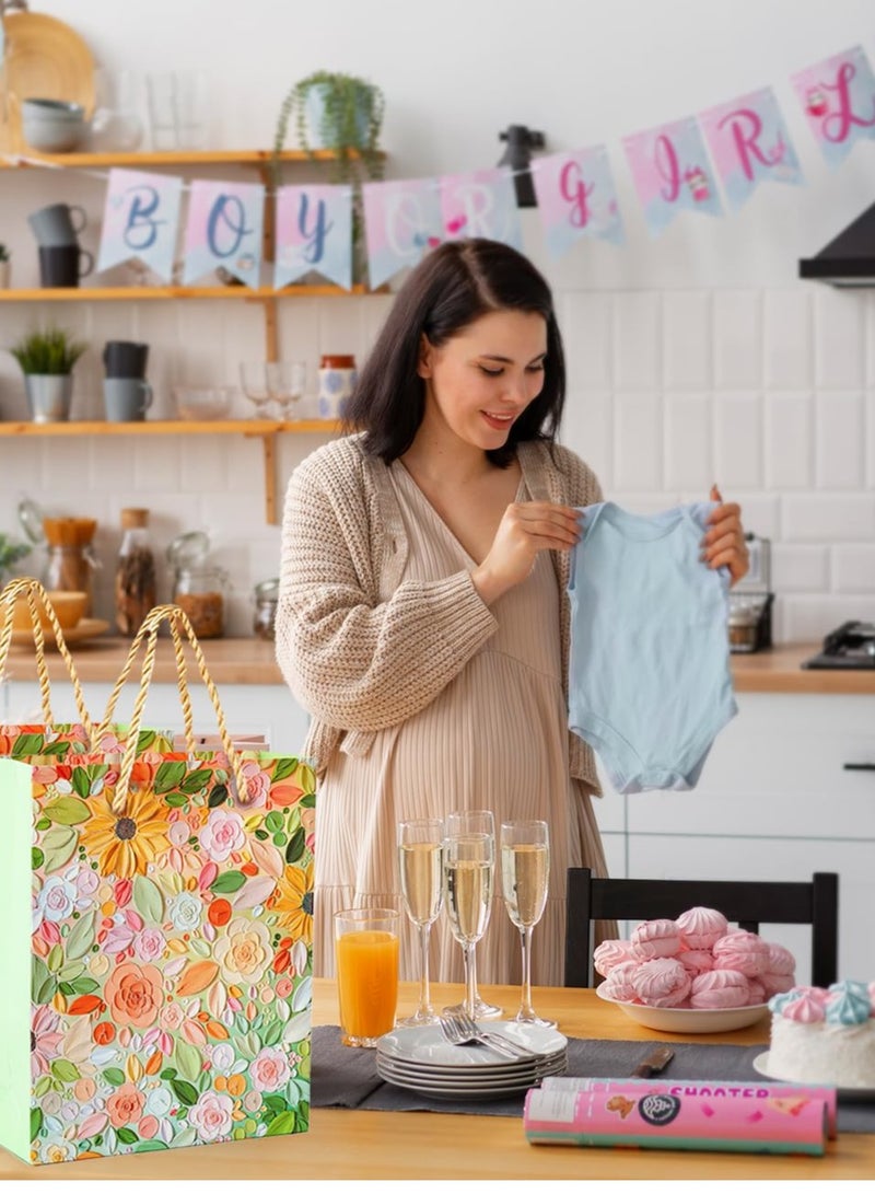 Zikra Floral Gift Bags with Handles, 12 Pack Party Favor Bags, Reusable Gift Bag, Goodie Bags, Birthday Gift Bags, Birthday Bags Gift Wrap Bags Set, Gift Bags Bulk Return Gifts for Birthday Party - Image 4