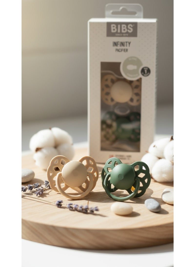 BIBS Pacifier Natural Rubber Round Nipple  0+M - Image 1