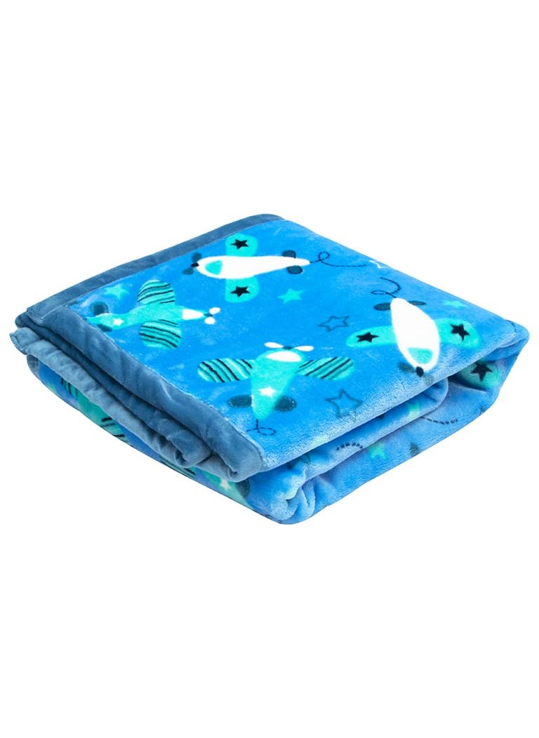mee mee - Mee Mee Soft Double Layer Baby Blanket (Blue) (390.0mm L X 90.0mm W) - Image 1