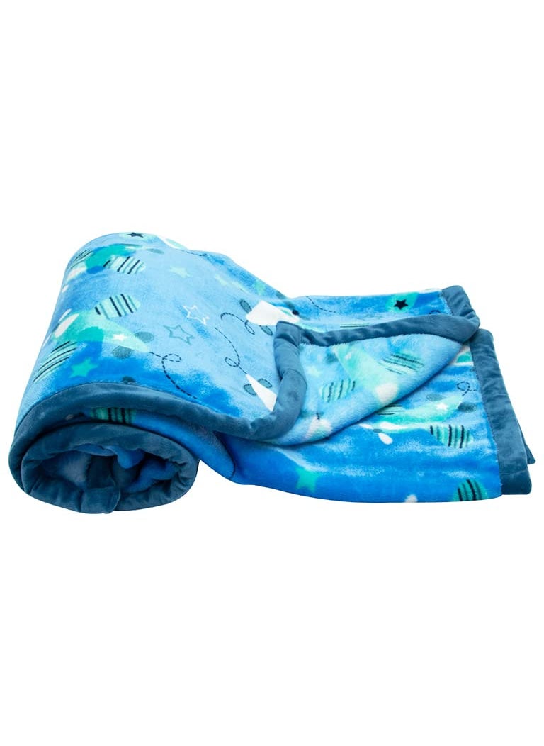 mee mee - Mee Mee Soft Double Layer Baby Blanket (Blue) (390.0mm L X 90.0mm W) - Image 1