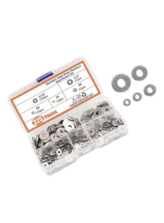 High Precision Flat Washers Assorted 325 Pcs For Automotive Plumbing With Storage Box - Image 1