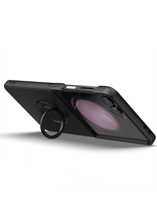 general Silicone Case with Ring for Samsung Galaxy Z Flip 7 5G, Lightweight Foldable Slim Case Shock Absorption Slim Cover with Ring 360 Degree Rotation Stand Protective Cove - Image 4