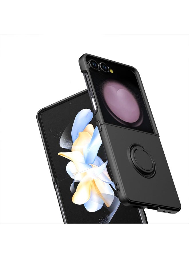 general Silicone Case with Ring for Samsung Galaxy Z Flip 7 5G, Lightweight Foldable Slim Case Shock Absorption Slim Cover with Ring 360 Degree Rotation Stand Protective Cove - Image 3