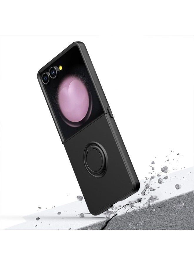 general Silicone Case with Ring for Samsung Galaxy Z Flip 7 5G, Lightweight Foldable Slim Case Shock Absorption Slim Cover with Ring 360 Degree Rotation Stand Protective Cove - Image 5