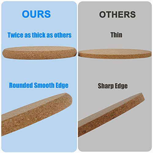 Adorever 8 Pcs Drink Coasters with Holder, Thicker Cork Coasters for Drinks Absorbent for Coffee Table Wooden Coaster Set Tabletop Protection Cup Mat Bar Kitchen Living Room House Home Decor Housewarming Gift - Image 4