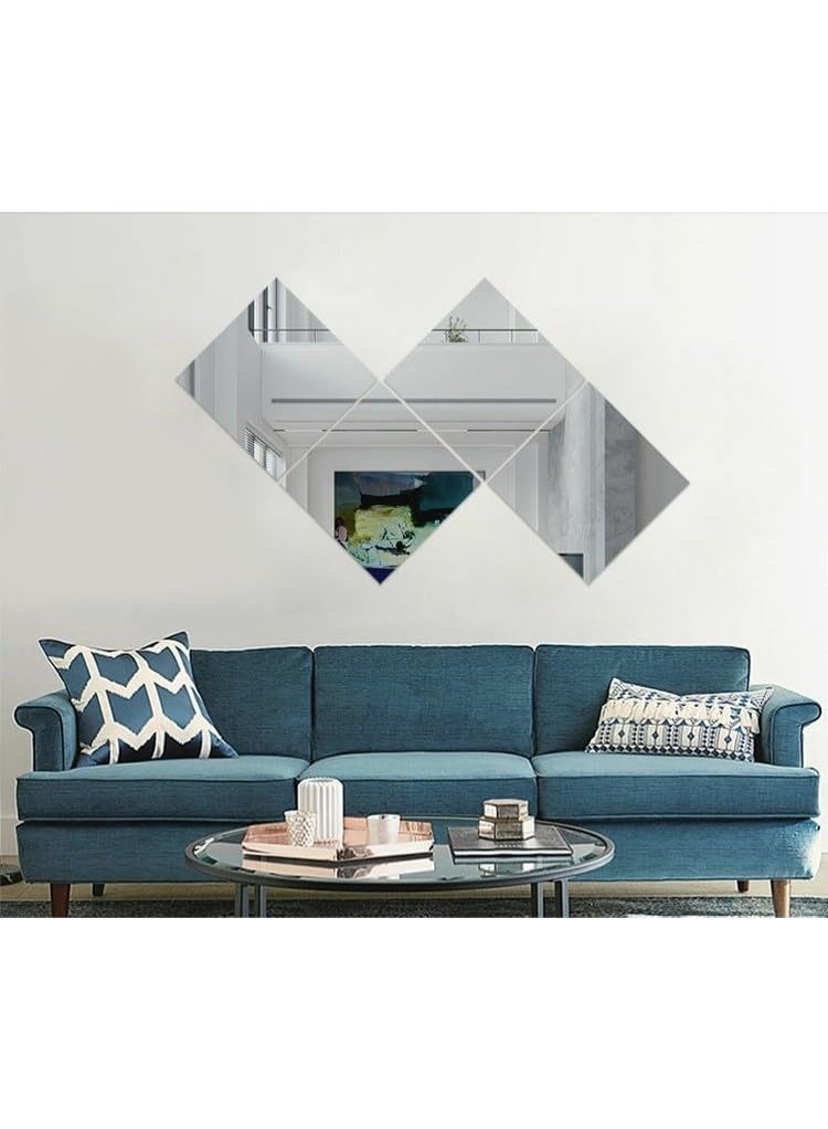 Beauenty 4PCS 30 * 30cm Glass Full Length Wall Mirror Tiles : Frameless Wall Mounted Mirror for Home Office Bedroom Living Room Bathroom Door Gym - Image 2