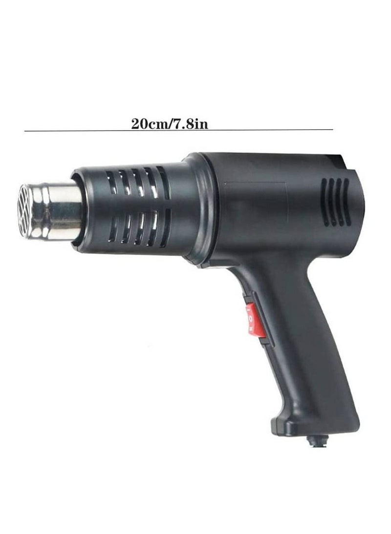 Electric Professional Temperature Heat Gun With Accessories For Packing Material And Electronics Repair Black - Image 2