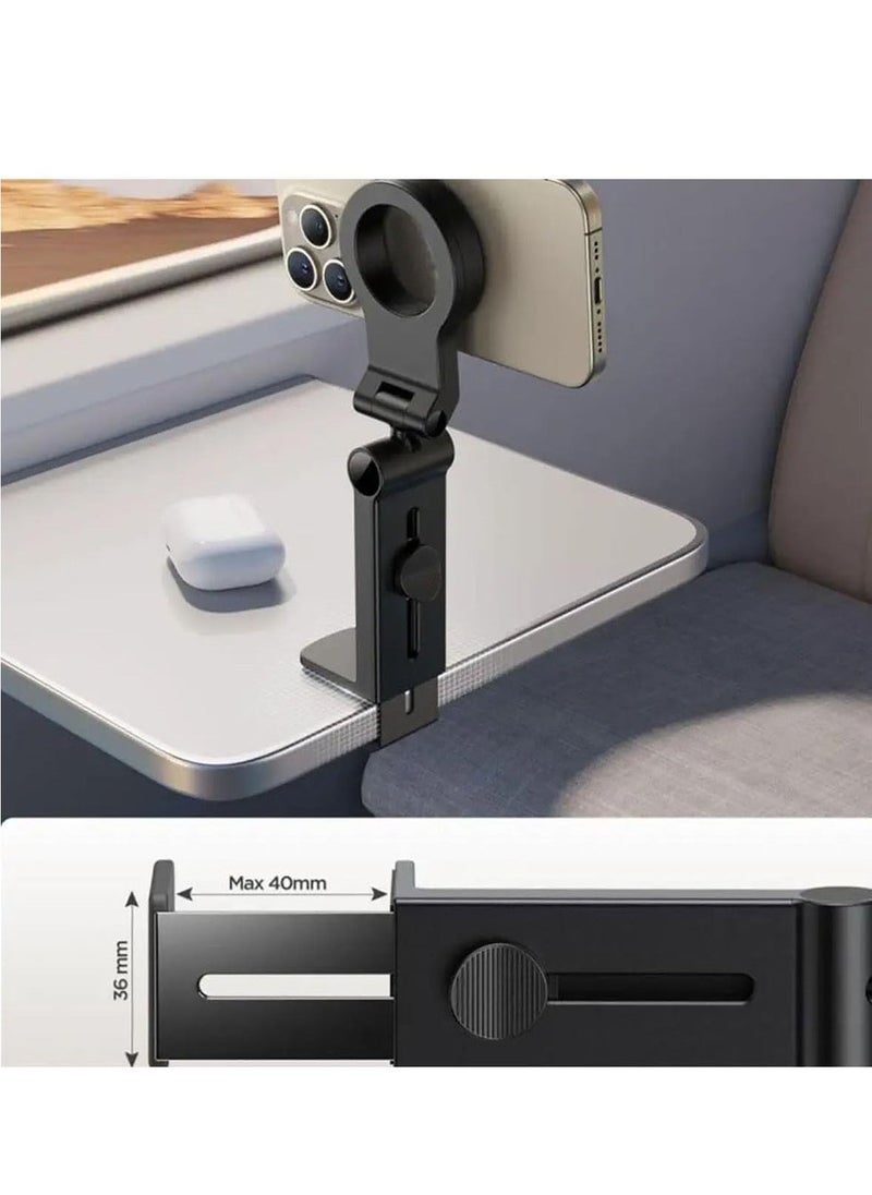 ELTRAZONE Car Phone Mount Holder Magnetic – 360° Flexible Rotation Airplane Phone Mount for iPhone 15 Pro Max, Universal Hands-Free Car Mount for Travel Essentials, Easy Installation for iPhone, Samsung & More  - Image 1