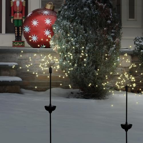 Touch Of ECO Solar LED Firework Sparkler Garden Stake Light - Outdoor Decorative Light, Flexible LED Branches, for Pathway, Garden, Outdoor Living Area - 120 LEDs, Over 3 Feet Tall - Image 3