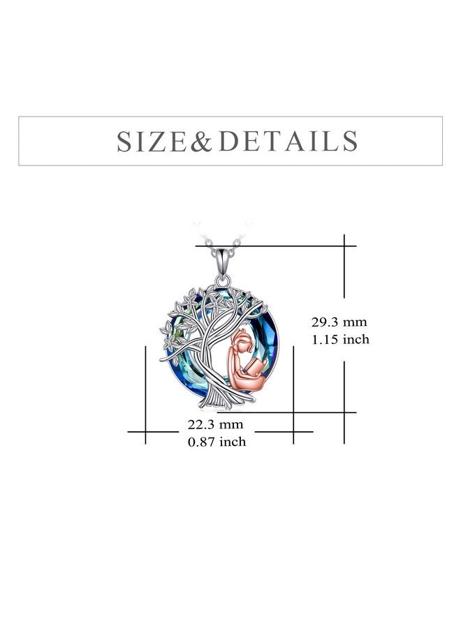 YFN Book Necklace Sterling Silver Reading Book Pendant Crystal Tree Of Life Librarian Jewelry Birthday Graduation Book Club Gifts For Women - Image 4