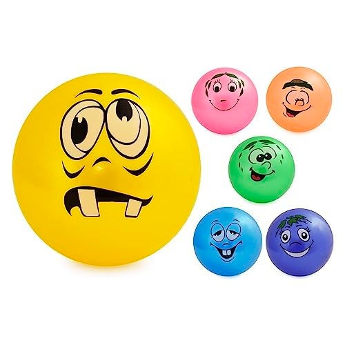 Navoys Fruit Smelling Smiley Face Ball - 25cm Scented Ball for Kids, Uninflated, Colourful Inflatable Balls, Colour Sent at Random (1) - Image 1