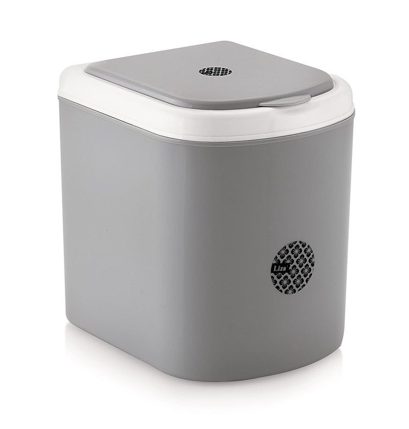 Nabhya مجموعة من 2 قطعة سلة مهملات صغيرة للتخلص من النفايات للسيارة ومكتب العمل والاستخدام المنزلي (رمادي، بني) - Image 2