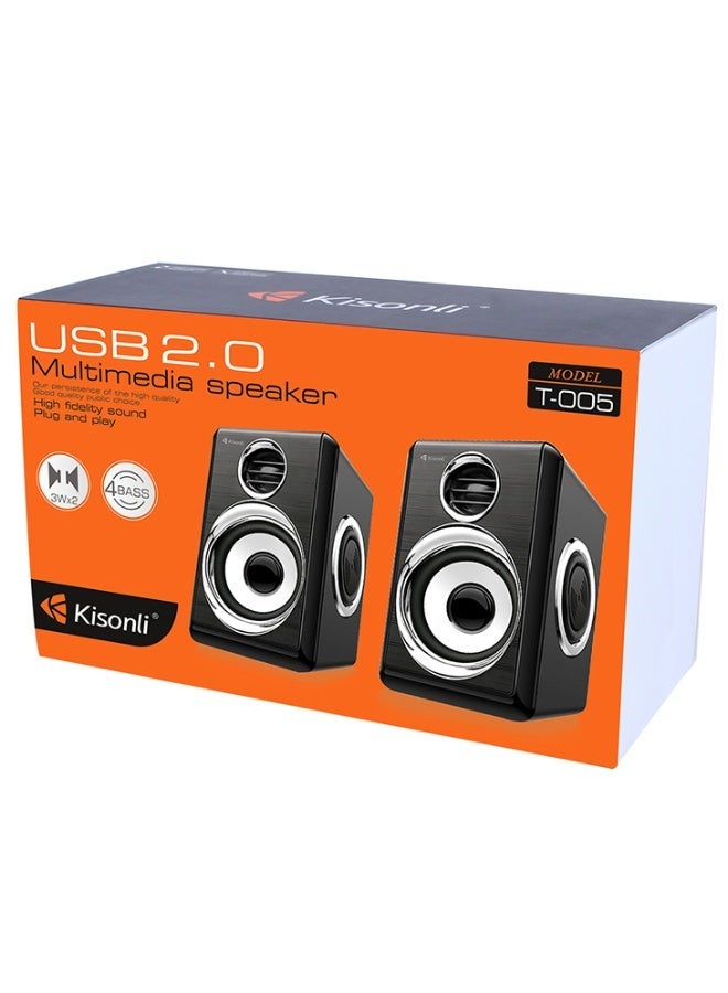 Kisonli T-005 Professional Speakers Set 2.0 Multimedia Speaker for Mobile Phones - Image 2