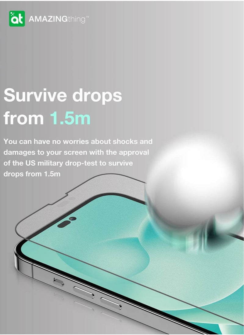 AMAZINGthing Anti Glare Supreme Tempered Glass Screen Protector for iPhone 14 Pro (6.1 inch) with Dust Free Omni Technology and Easy Install Tray - Matte 2.75D  - Image 3