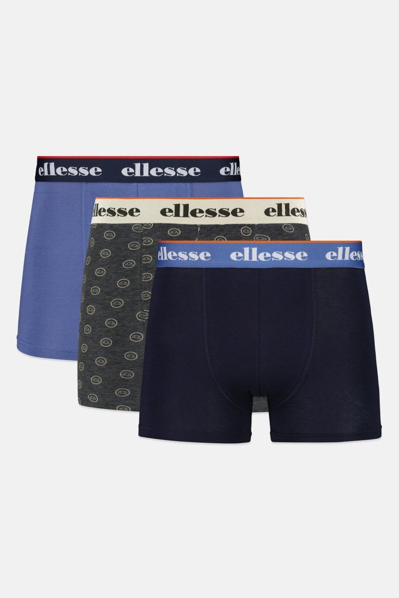 Ellesse Men 3 Pieces Brand Logo Trunks, Multicolor - Image 1