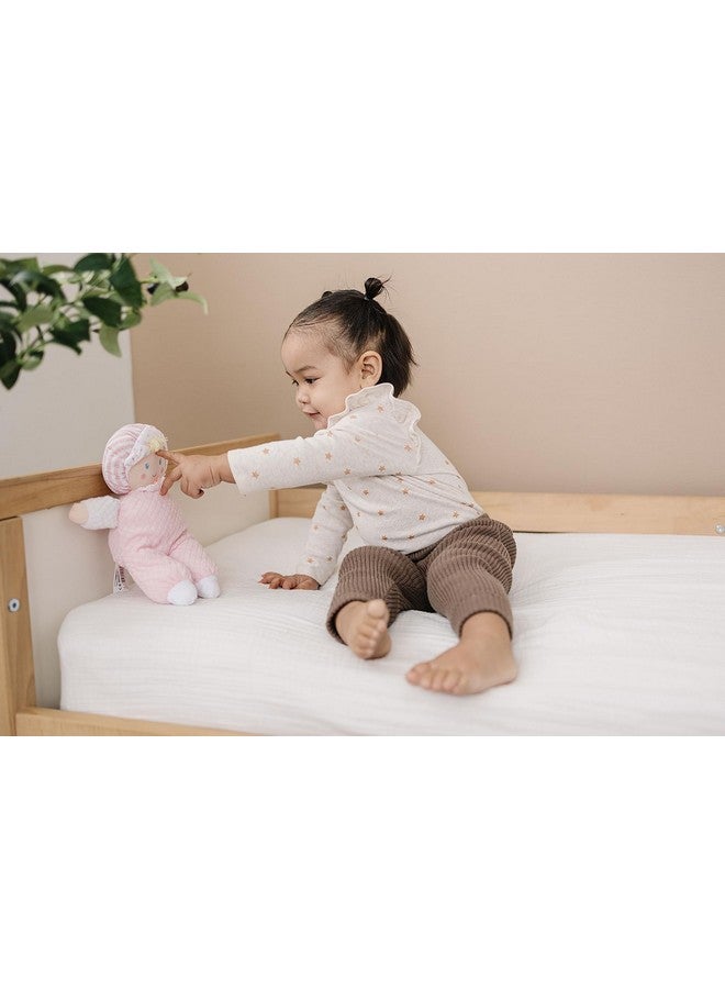 Genius Baby Toys Genius Baby Toys Soft Baby Doll - Cuddly and Soft - Perfect First Baby Doll for Infants and Toddler - Cute Pink and White Outfit - No Hard Parts - Nontoxic First Doll - Perfect for Baby Shower - Image 4