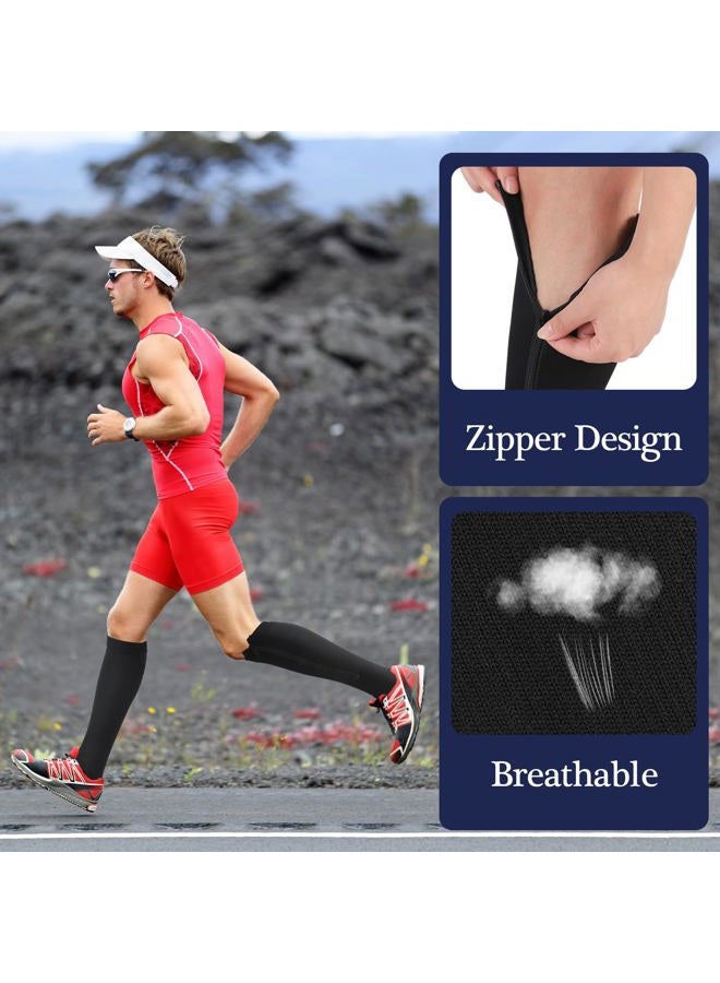 Tarpop 4 Pairs Colorful Zipper Compression Socks Novelty Zipper Compression Stockings for Women Men Swelling Edema Nurse Gift(L/XL) - Image 5