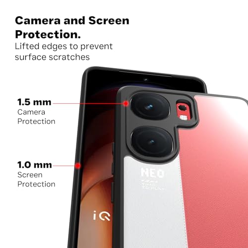RIGGEAR Shockproof Sleek Hybrid Armor Back Cover Case Compatible with iQOO Neo 9 Pro 5G (Clear PC + Black TPU Bumper) - Image 3