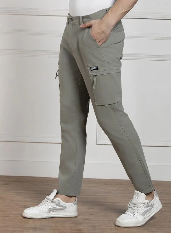 Dennis Lingo Men's Sage Green Cargo Trousers - Straight Fit Urban Style