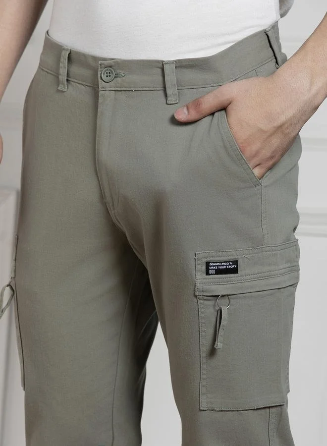 Dennis Lingo Men's Sage Green Cargo Trousers - Straight Fit Urban Style