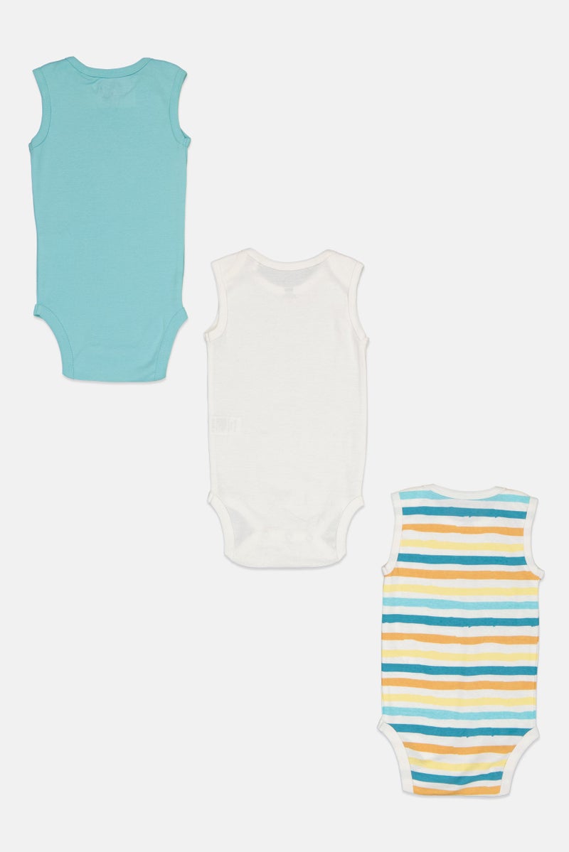 English Laundry Toddlers Boy 3 Pack Sleeveless Graphic Print Bodysuits, Multicolor - Image 3