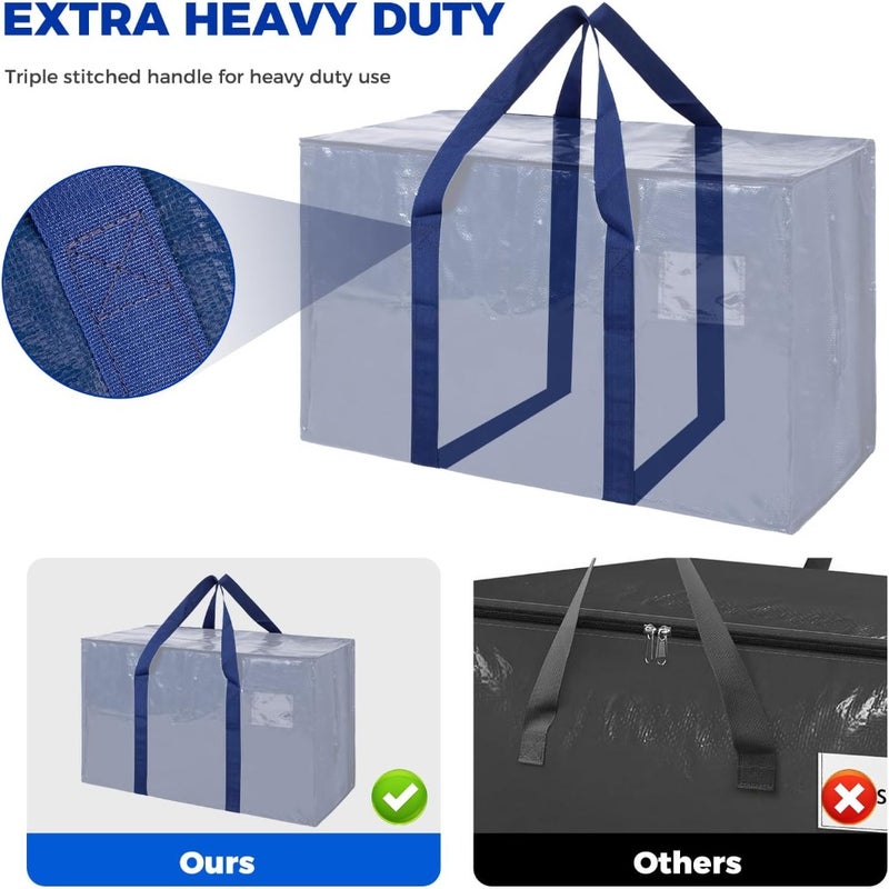Moving Bags, Storage Bags with Zipper, Heavy Duty Extra Large Packing, Foldable Duffle for Travel College Dorm or Christmas Tree - Image 3