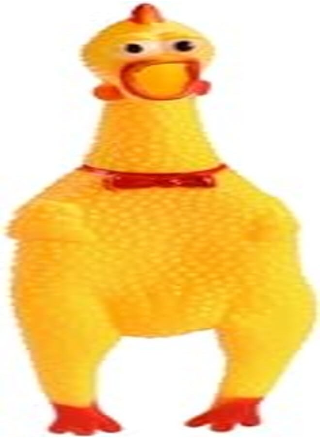 Toyvian Toyvian Zerodeko Squeeze Screaming Chicken Toy, Squawking Dog Toy, 14" Rubber Squeaking Chicken Shrilling Glabrous Gift Prank Toys Unspeakable Toy Party Joy for Adult Children Pet 
