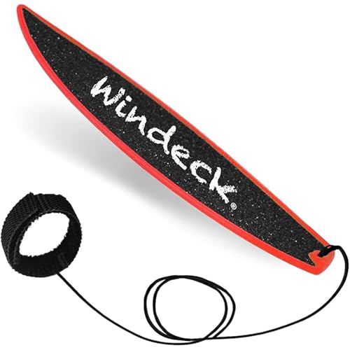 Windeck Finger Surfboard – Red Shred Mini Finger Board Surf Toy for Kids & Skaters | Hand Surfboard with Grip Tape & Leash | Ride Wind from Car Window or Imagination | Fun Travel Gift for Surf Fans - Image 1