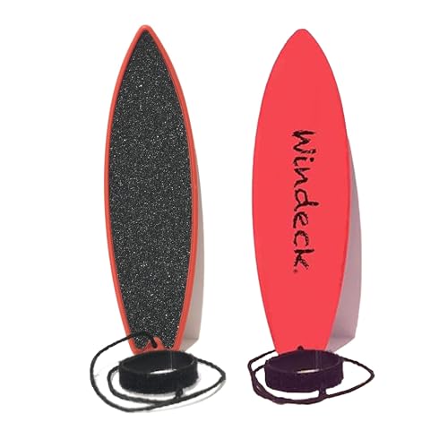 Windeck Finger Surfboard – Red Shred Mini Finger Board Surf Toy for Kids & Skaters | Hand Surfboard with Grip Tape & Leash | Ride Wind from Car Window or Imagination | Fun Travel Gift for Surf Fans - Image 2