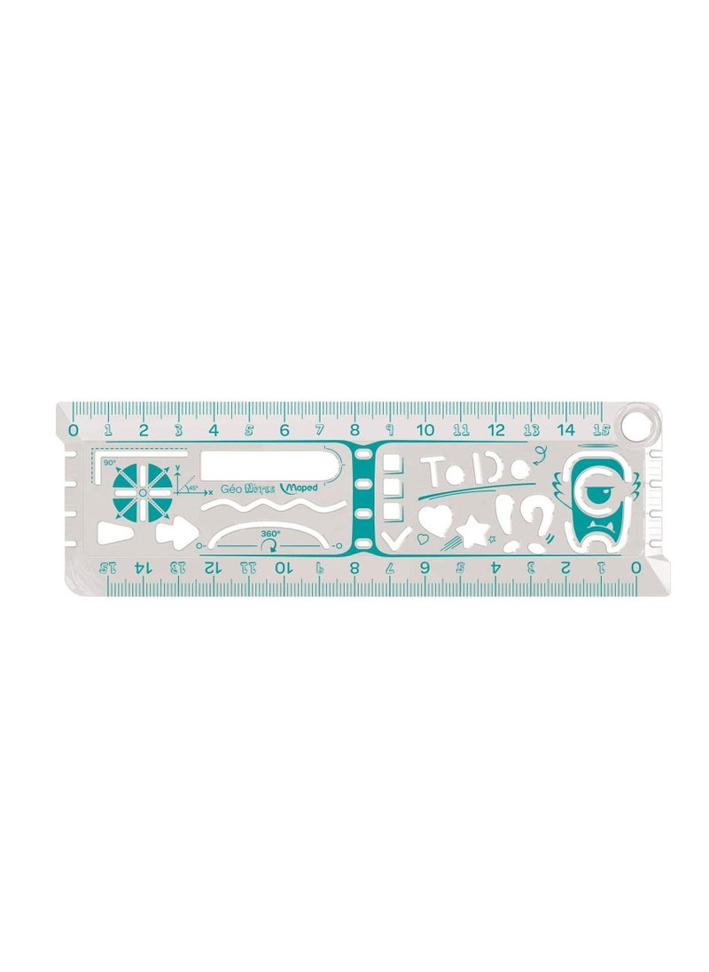 Maped 3-Piece Geonote Multi-Function Ruler 15cm Length  - Image 2