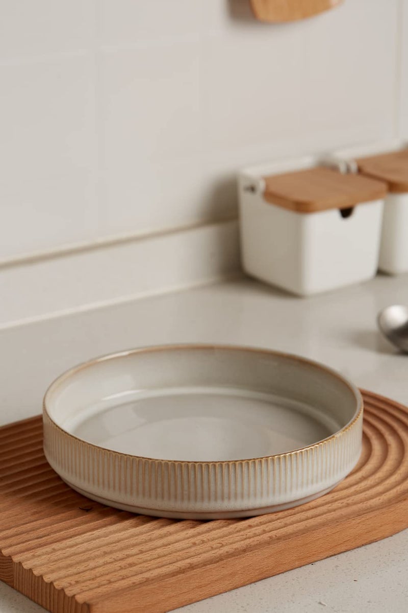 famiware Star 7.5" Pasta Bowls Set, Salad Bowl Set of 4, Double Reactive Glaze, Stackable, Ideal for Your Friend for Housewarming, Festivals, Cappuccino White - Image 3