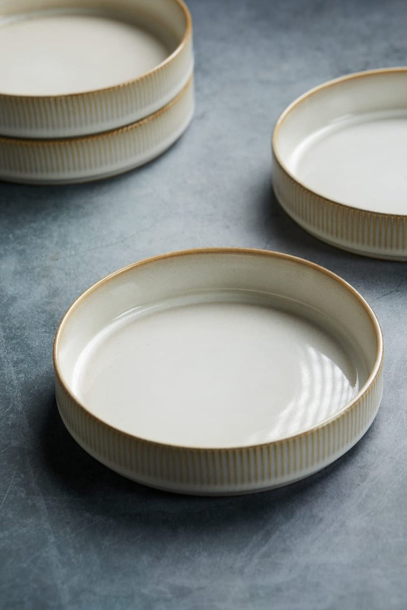 famiware Star 7.5" Pasta Bowls Set, Salad Bowl Set of 4, Double Reactive Glaze, Stackable, Ideal for Your Friend for Housewarming, Festivals, Cappuccino White - Image 5