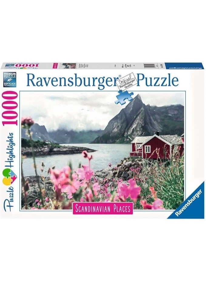 Ravensburger لُوفُوتِن النرويج 1000 قطعة لغز للبالغين - منظر ساحلي نرويجي مذهل مع جبال وكبائن ملونة - لغز بجودة ممتازة للاستمتاع والاسترخاء | 16740-1 - Image 3