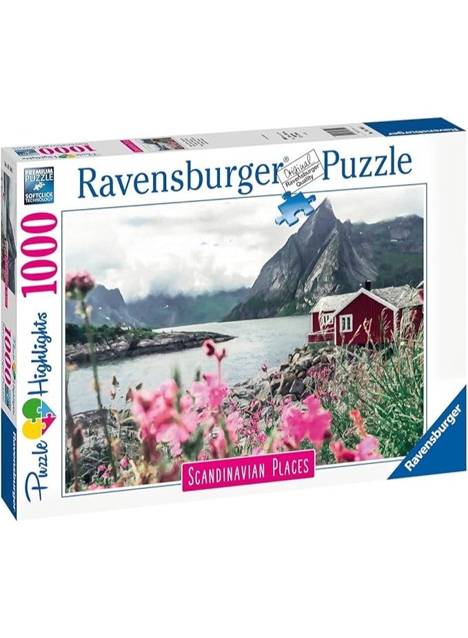 Ravensburger لُوفُوتِن النرويج 1000 قطعة لغز للبالغين - منظر ساحلي نرويجي مذهل مع جبال وكبائن ملونة - لغز بجودة ممتازة للاستمتاع والاسترخاء | 16740-1 - Image 1