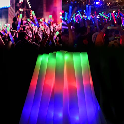 LifBetter Glow Sticks Bulk - 20Pcs LED Foam Sticks Glow Batons with Three Modes Party Flashing Light DJ Wands,for Festivals,Parties, Raves,Concert,Halloween - Image 1