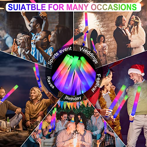 LifBetter Glow Sticks Bulk - 20Pcs LED Foam Sticks Glow Batons with Three Modes Party Flashing Light DJ Wands,for Festivals,Parties, Raves,Concert,Halloween - Image 4