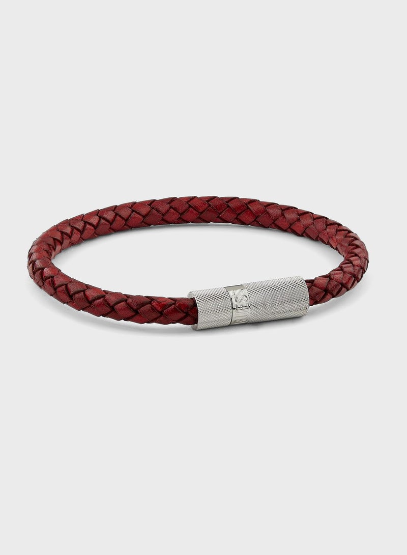 GUESS Casual Leather Round Screw Jack Bracelet - Image 1