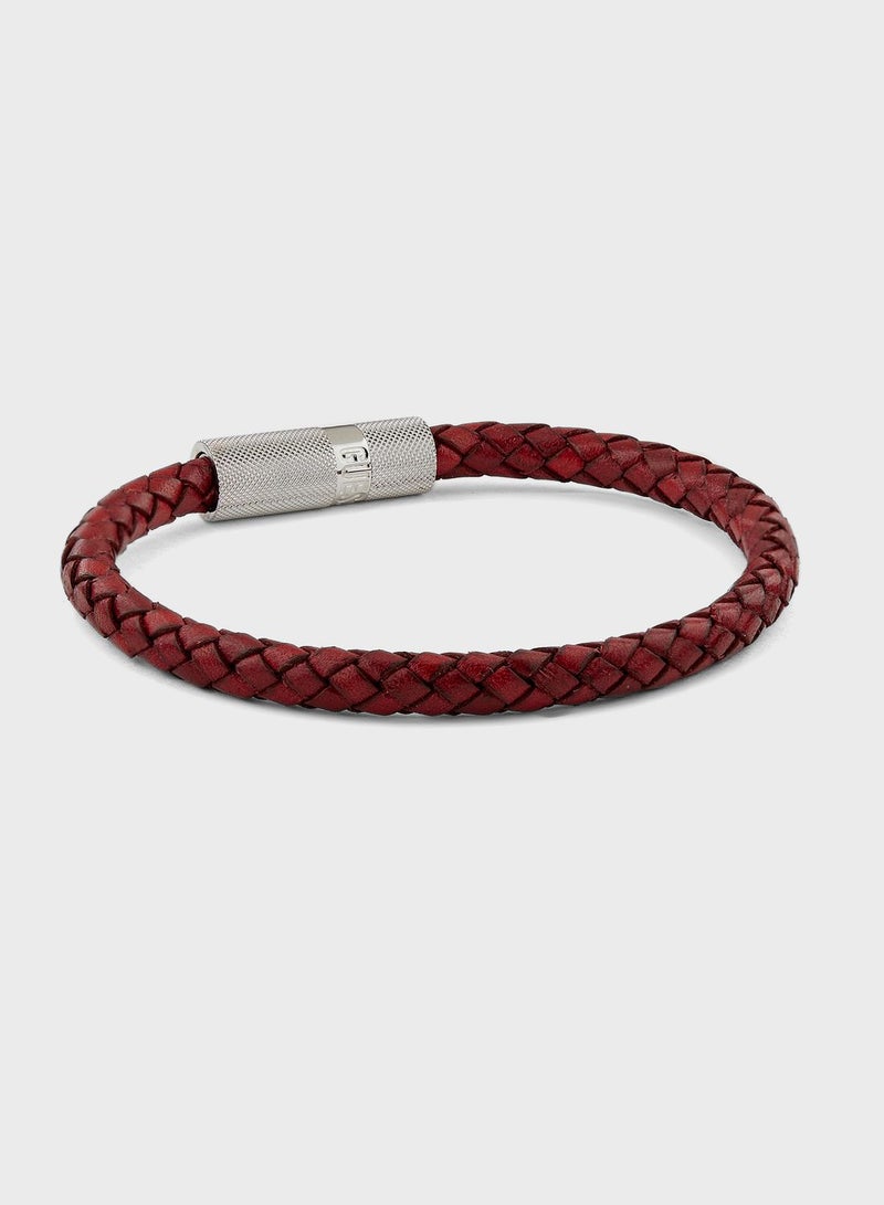 GUESS Casual Leather Round Screw Jack Bracelet - Image 2