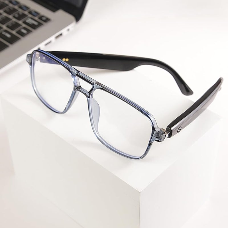 Blue Photochromic Smart AI Glasses with Bluetooth Speakers for Men and Women - Image 3