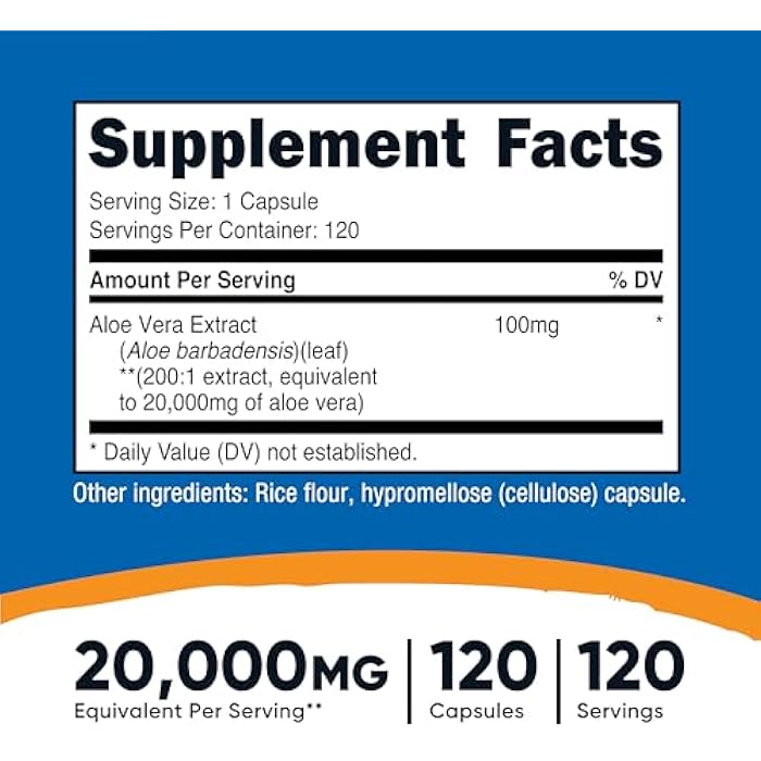 Nutricost Aloe Vera Extract 120 Capsules for 120 Servings Per Bottle - Gluten Free and GMO Free, Vegetarian Friendly - Image 2