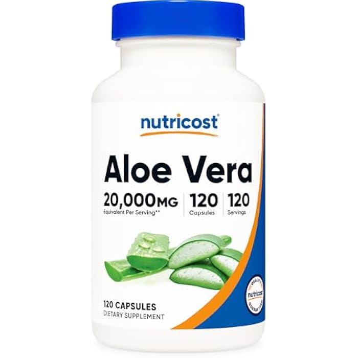 Nutricost Aloe Vera Extract 120 Capsules for 120 Servings Per Bottle - Gluten Free and GMO Free, Vegetarian Friendly - Image 1