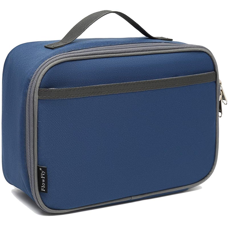 FlowFly Kids Lunch box Insulated Soft Bag Mini Cooler Back to School Thermal Meal Tote Kit for Girls BoysCyan