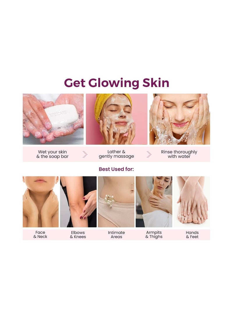 KOZICARE Skin Lightening Soap With Kojic Acid, Glutathione & Arbutin 75G Pack Of 3 - Image 4