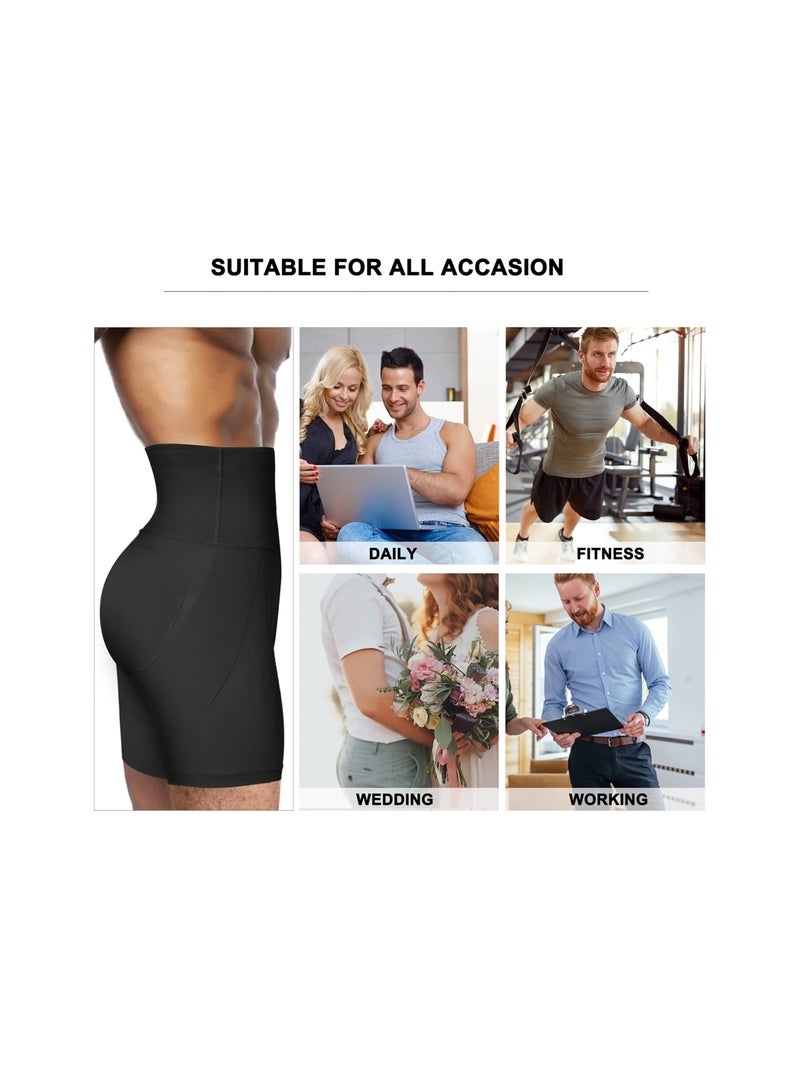 SOLARAE Men's High Waist Tummy Control Shorts, Slimming Body Shaper Boxer Briefs, Seamless Anti-Curling Girdle Underwear, XL Size Shapewear for a Sleek Silhouette. - Image 5