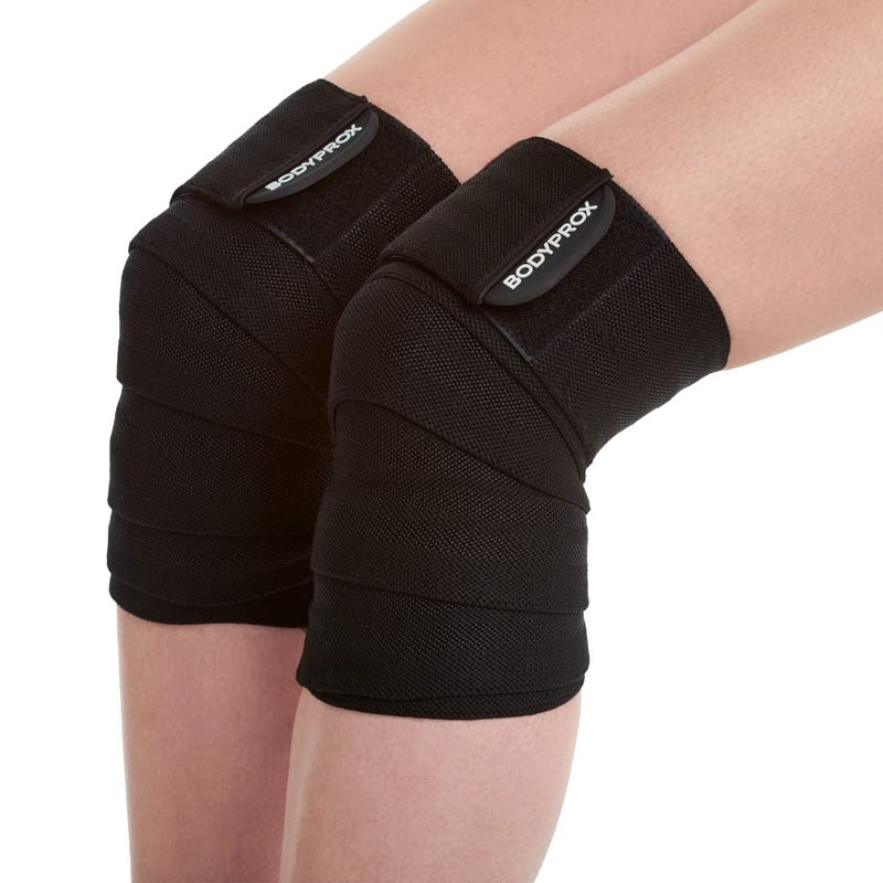 Bodyprox Knee Wrap 2 Pack for Squats, Weightlifting, Powerlifting, Leg Press, and Cross Training, Knee Support for Men and Women - Image 1