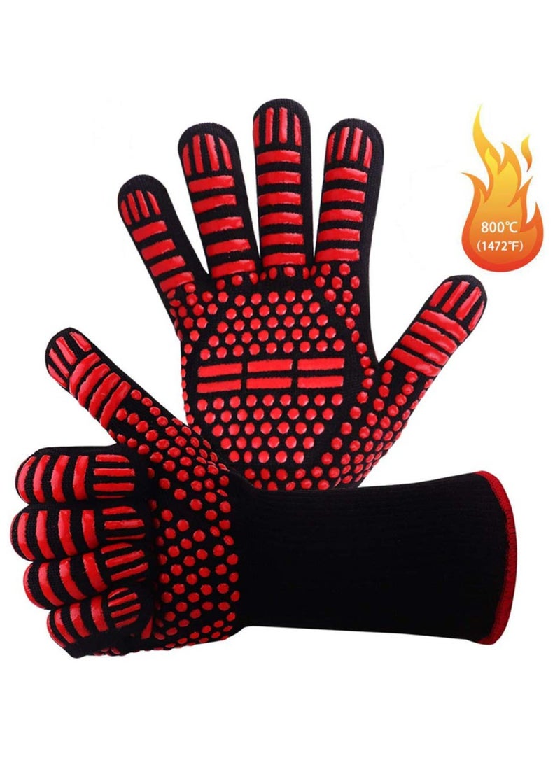 DubaiGallery 800°C BBQ Gloves Oven Gloves Grill Leather Gloves Heat Resistant up to Universal Size Cooking Gloves Baking Gloves for BBQ Cooking Baking and Welding Classic - Image 2