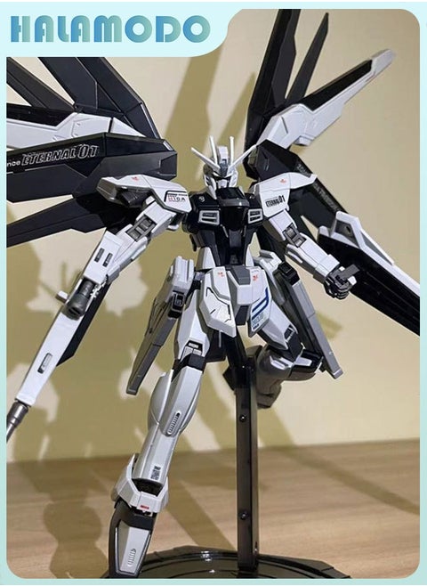 Gundam Jimoshe Unactivated Color Scheme Reborn Freedom Action Figure Mecha Assembly Model with Stand, a Super Cool Desktop Decoration, an Assembly Toy Loved by Both Boys and Girls