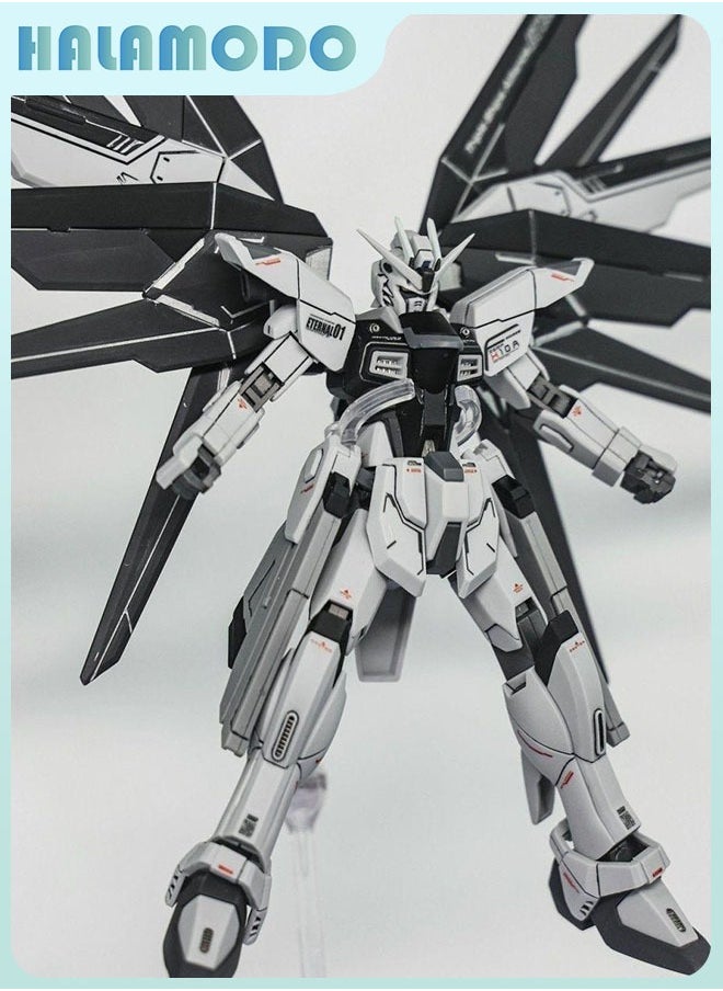 Gundam Jimoshe Unactivated Color Scheme Reborn Freedom Action Figure Mecha Assembly Model with Stand, a Super Cool Desktop Decoration, an Assembly Toy Loved by Both Boys and Girls