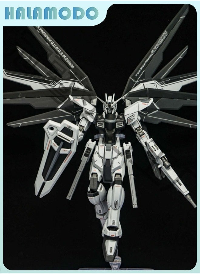 Gundam Jimoshe Unactivated Color Scheme Reborn Freedom Action Figure Mecha Assembly Model with Stand, a Super Cool Desktop Decoration, an Assembly Toy Loved by Both Boys and Girls