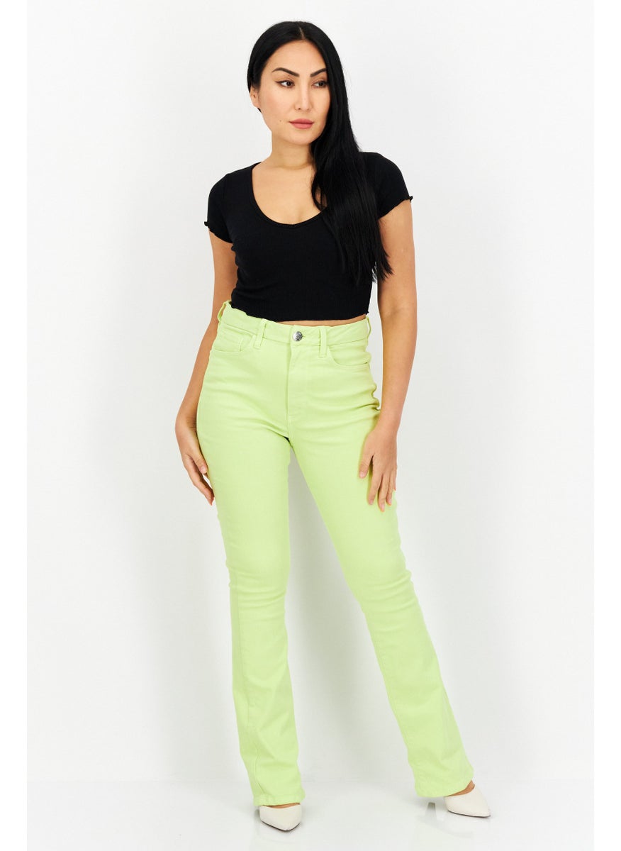 RIVER ISLAND Women Regular Fit Solid Stretchable Regular Denim Jeans, Lime  - Image 2